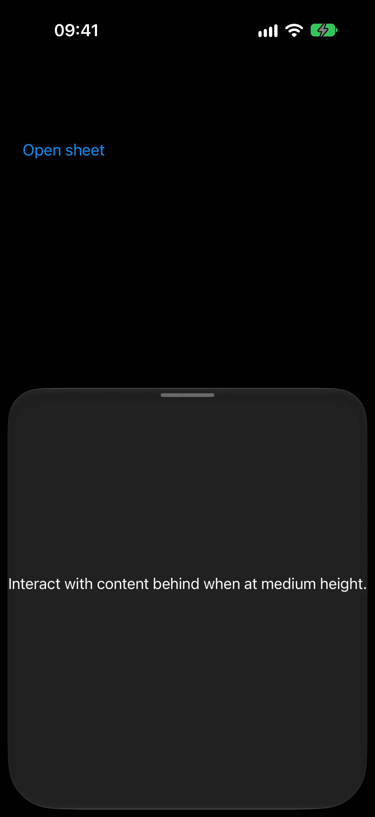 A bottom sheet at the medium detent over an undimmed background