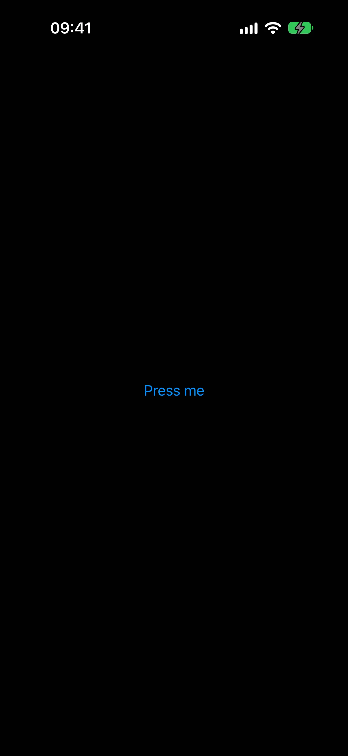 A blue Press me button