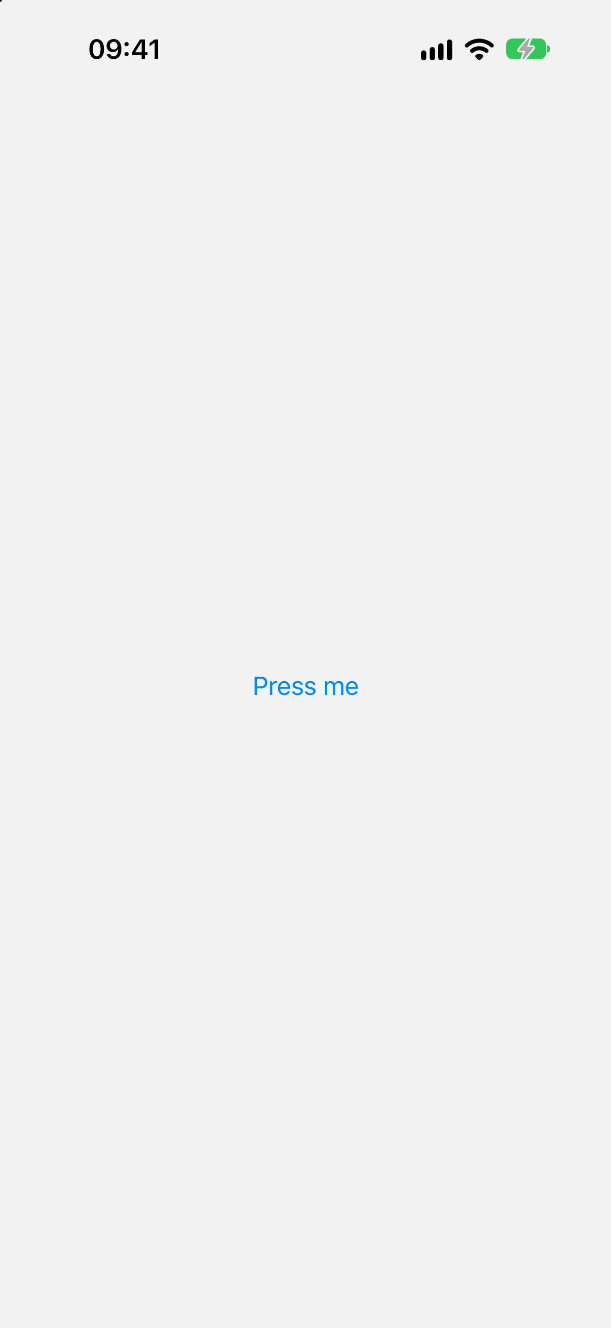 A blue Press me button