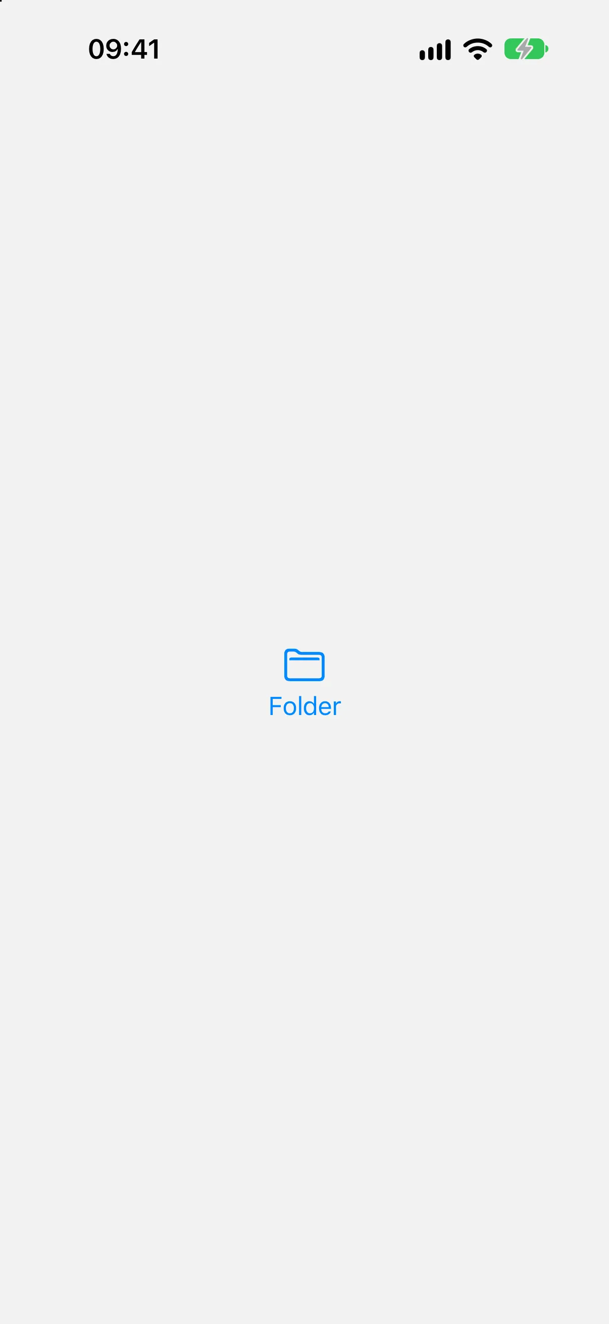 A button with a folder icon stacked above the label Folder