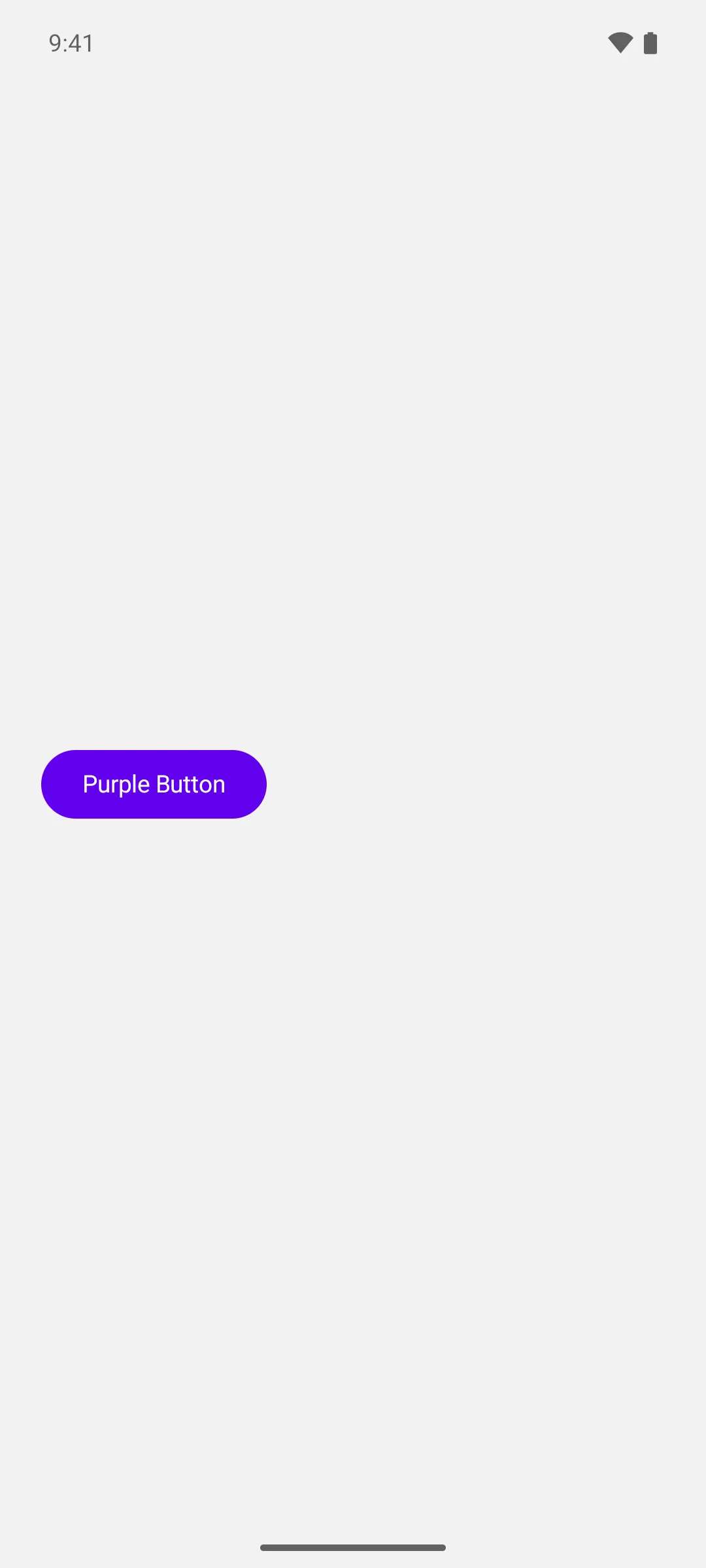 A purple button with white text, overriding the theme container and content colors