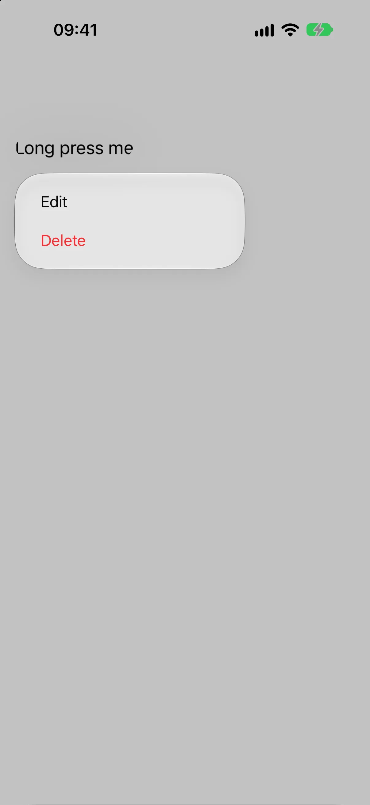 A context menu open under the lifted trigger, listing Edit and a red Delete