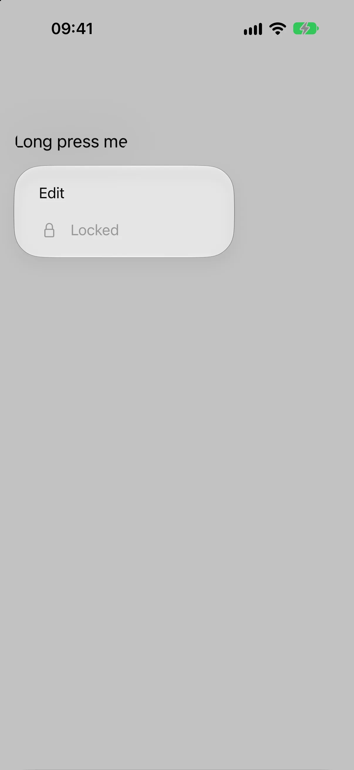 A context menu listing Edit and a greyed out Locked item with a lock icon