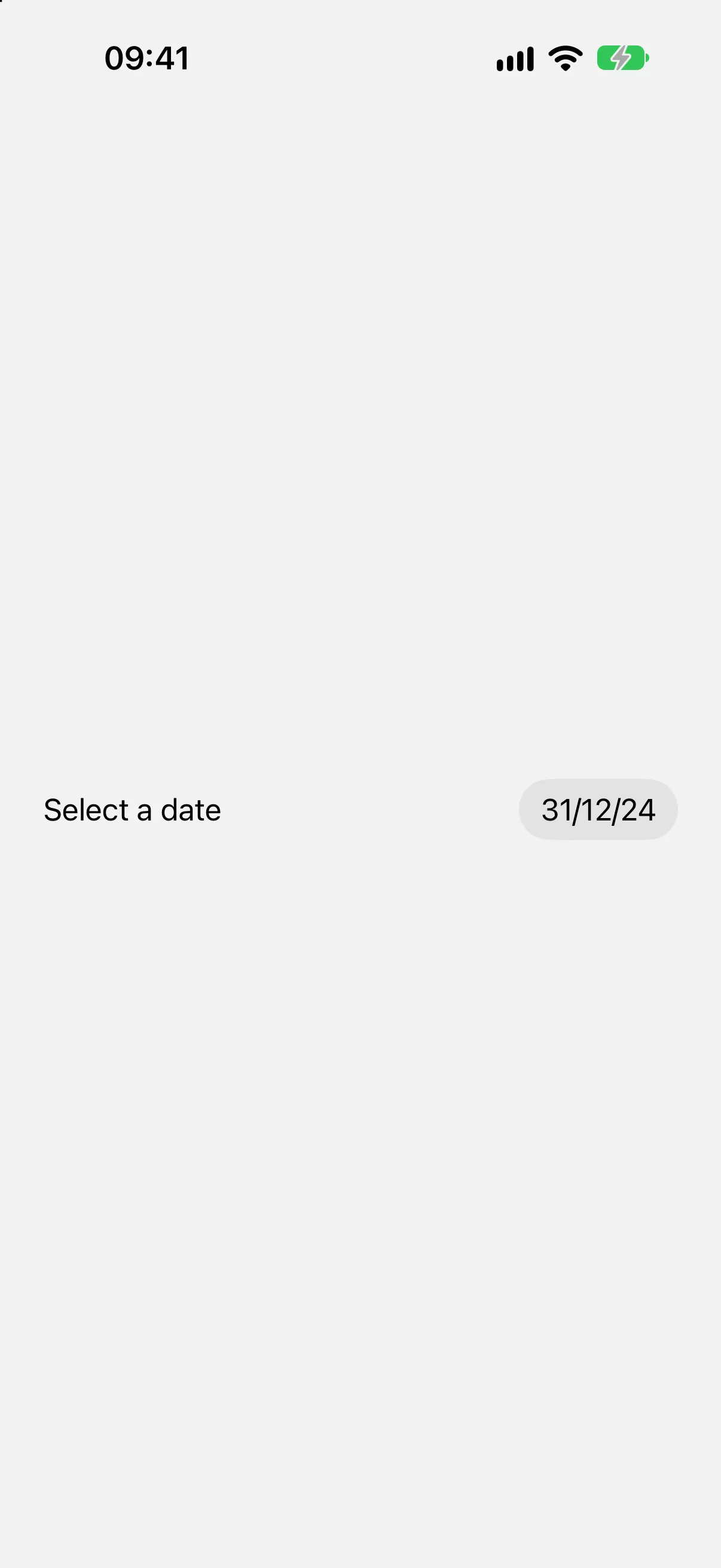 A Select a date row clamped to 31 Dec 2024, the end of the allowed range