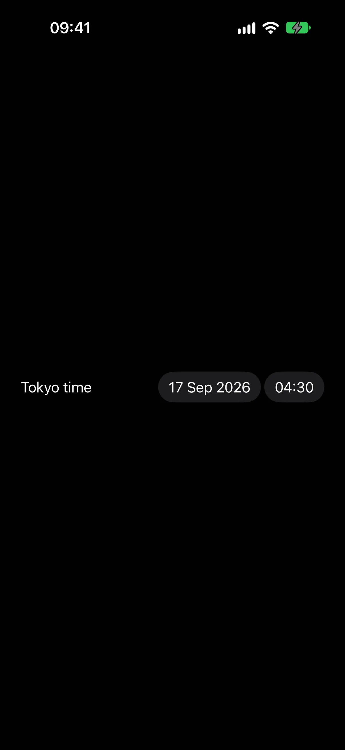 A Tokyo time row showing the date and time in the Asia/Tokyo time zone