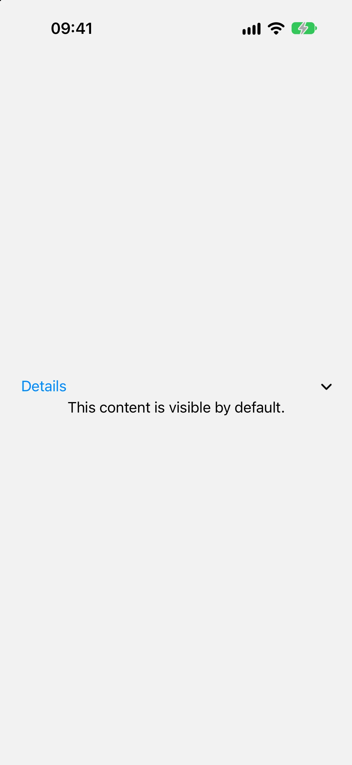 A Details group outside a form, expanded to show one line of content