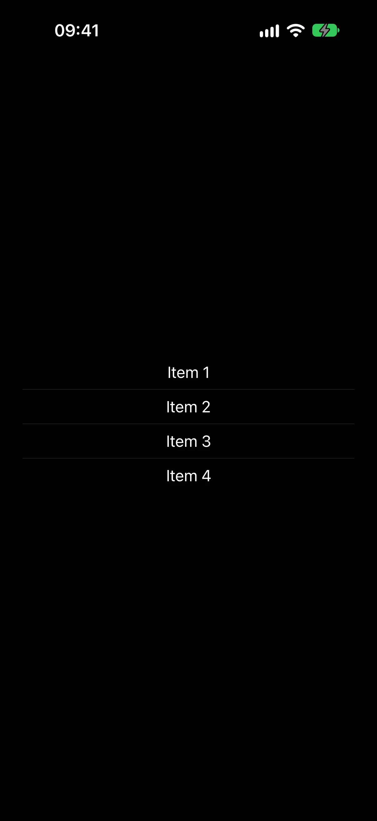 Item 1 through Item 4 stacked with a horizontal rule between each pair