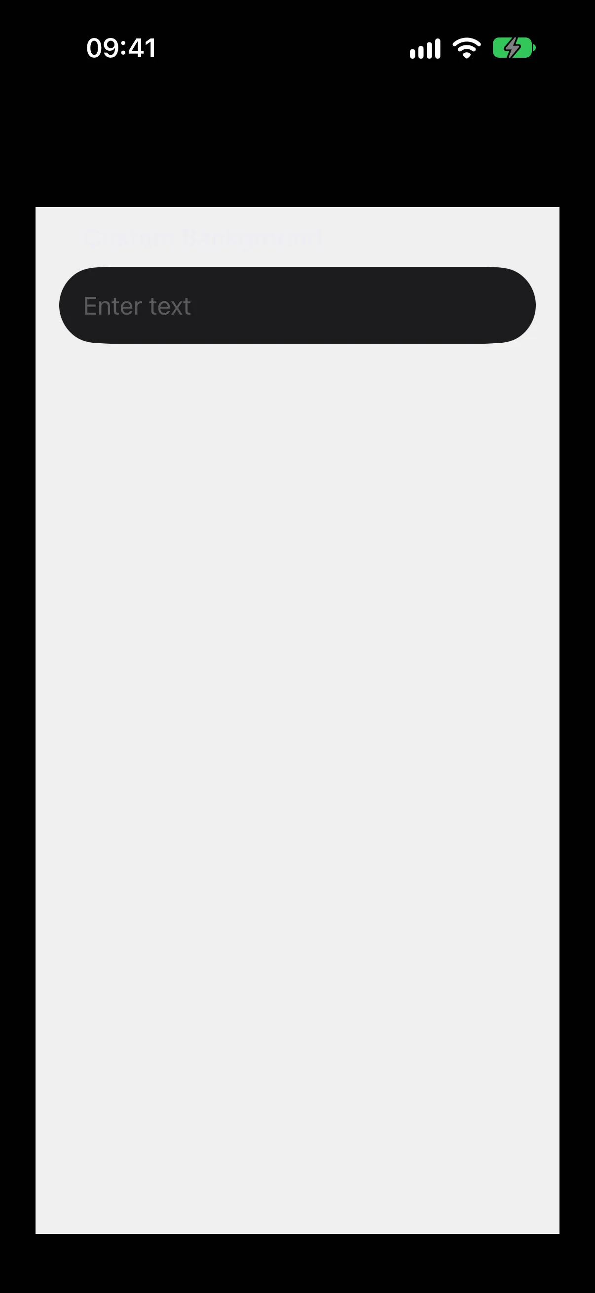 A form with a light grey background behind a Custom Background section
