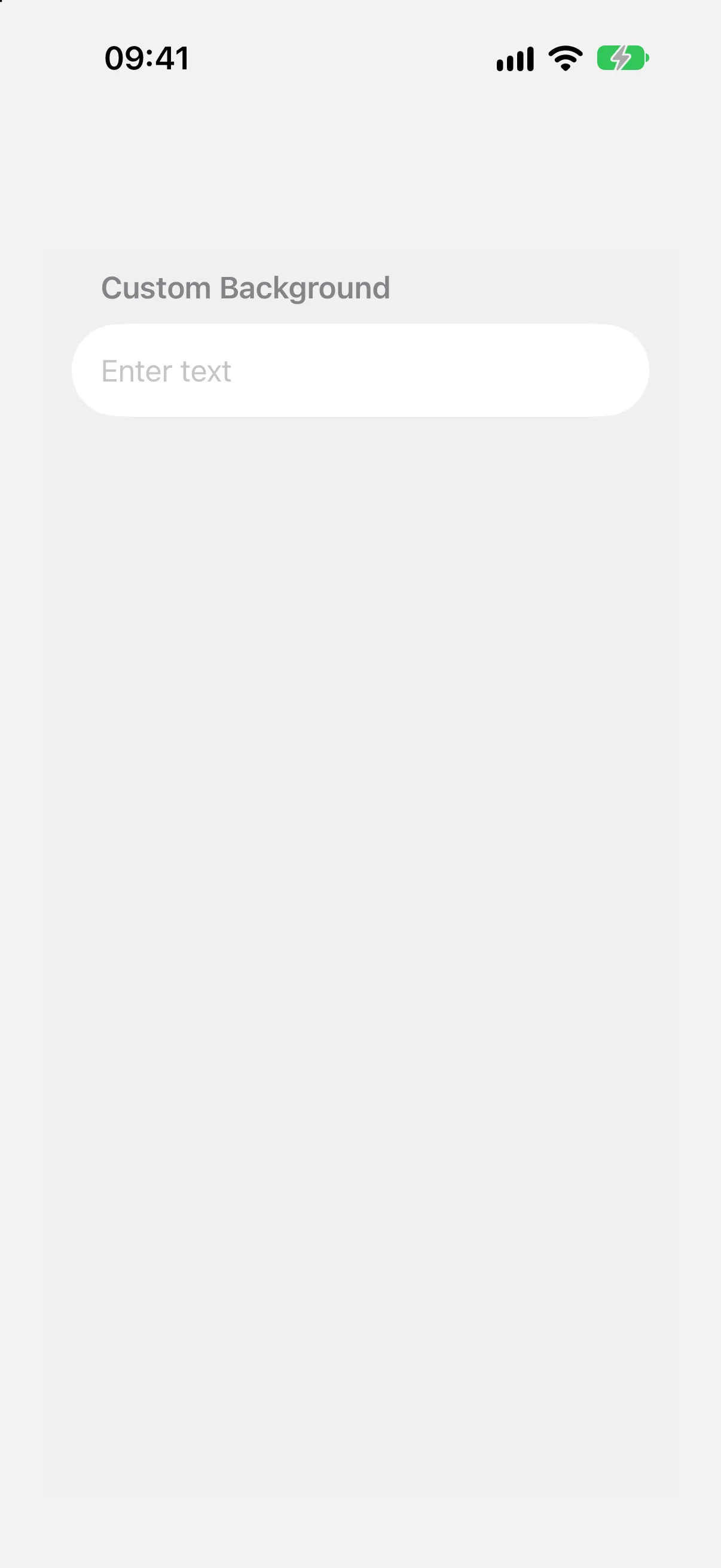 A form with a light grey background behind a Custom Background section