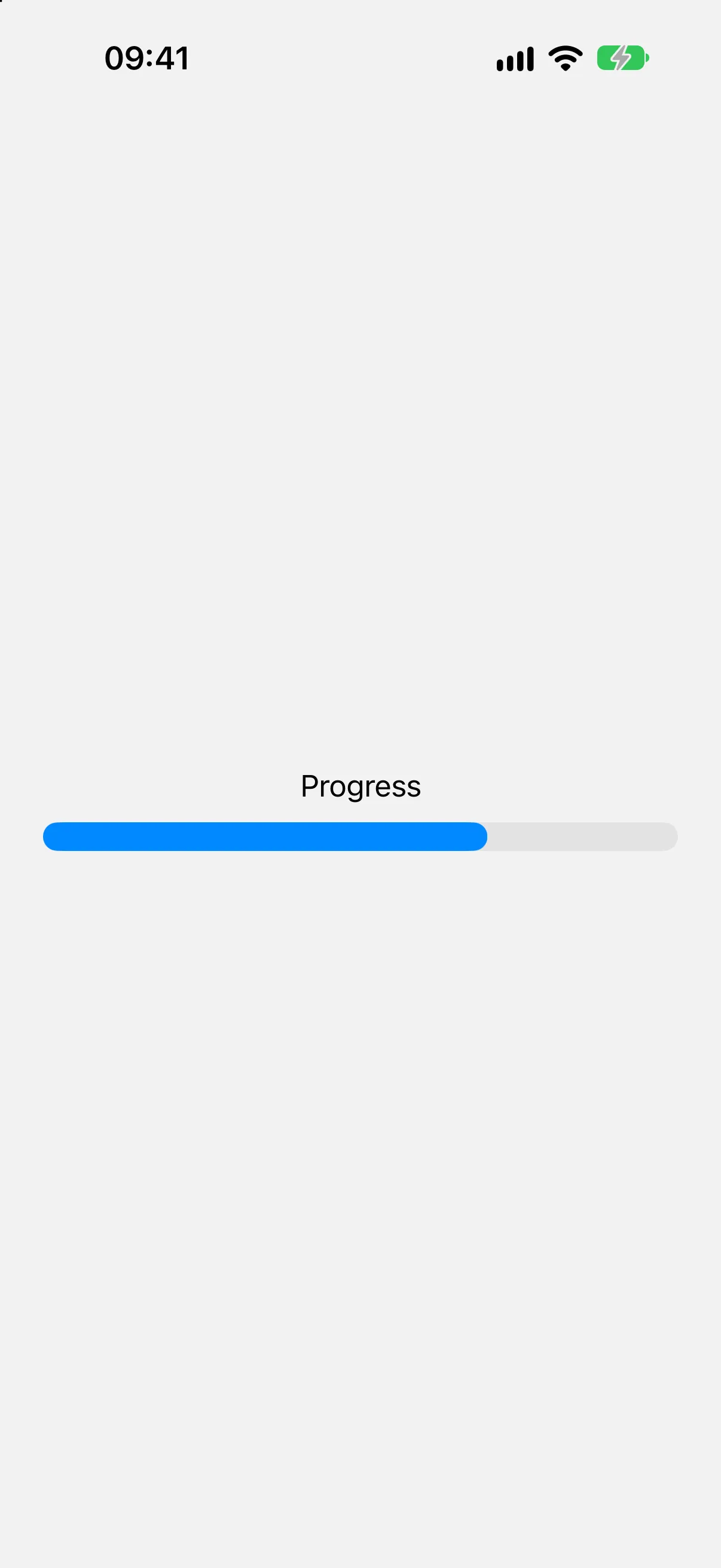A gauge with a Progress label rendered on iOS