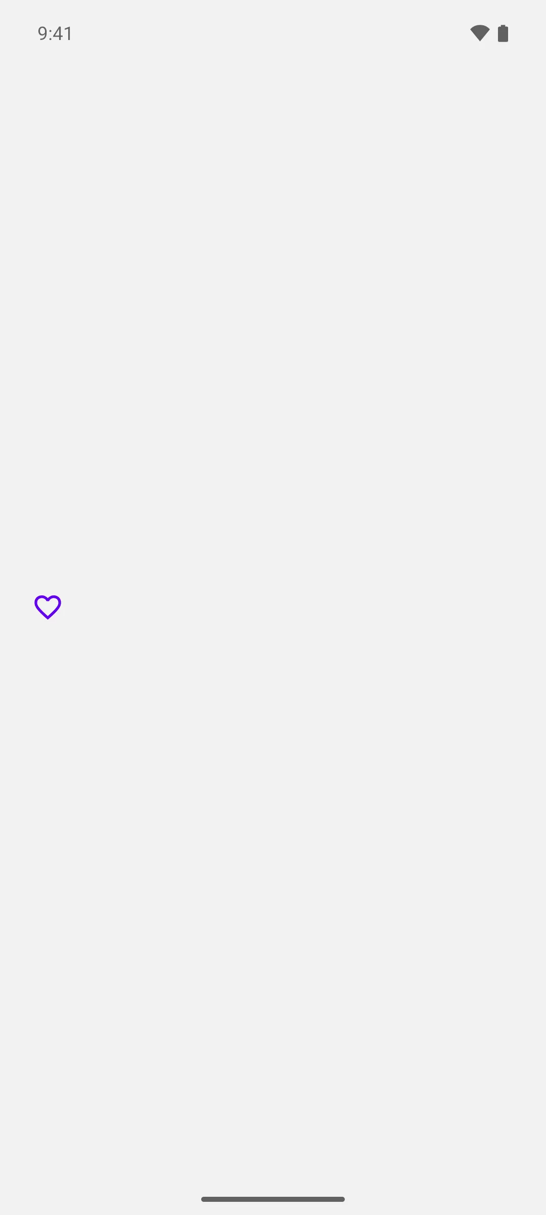 A heart outline icon drawn in purple