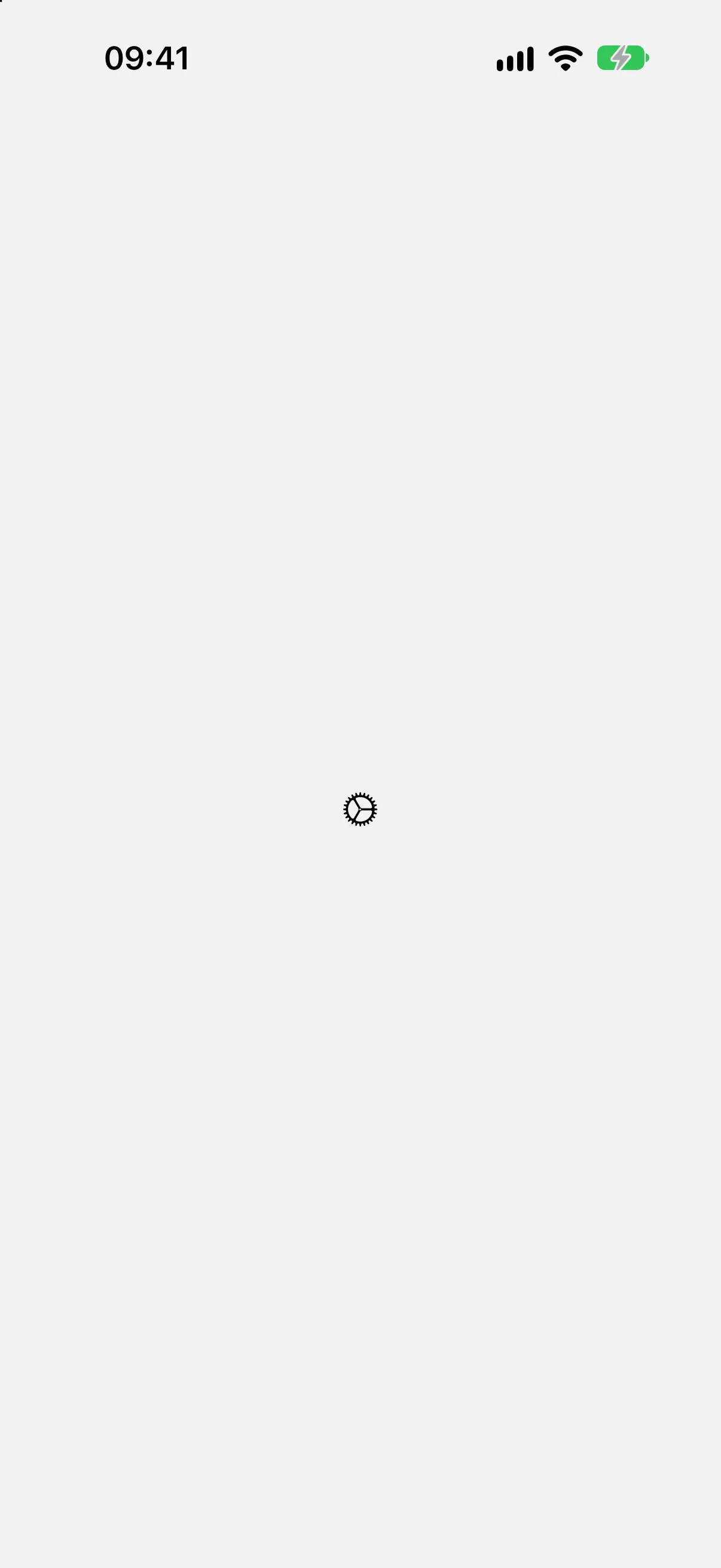 A gear SF Symbol shown alone, with no visible title text