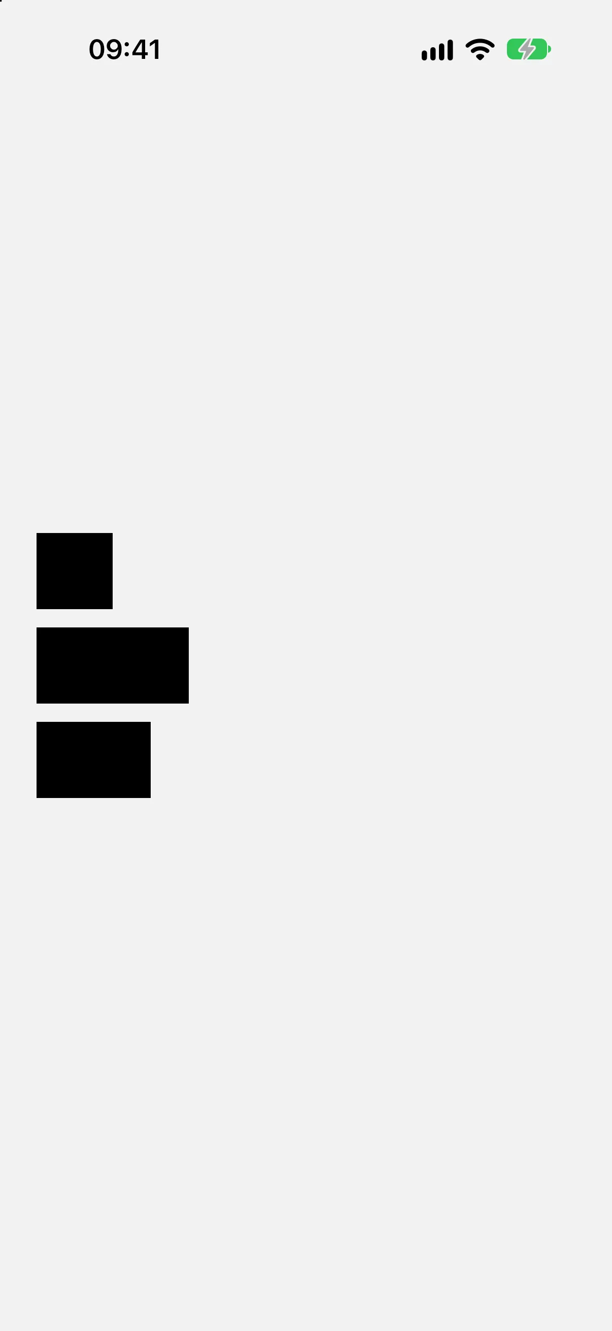 Three rectangles of different widths stacked vertically, aligned to the leading edge.