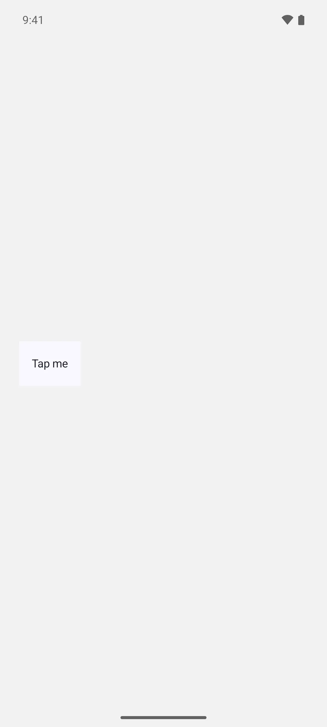 A tappable list row with the headline Tap me