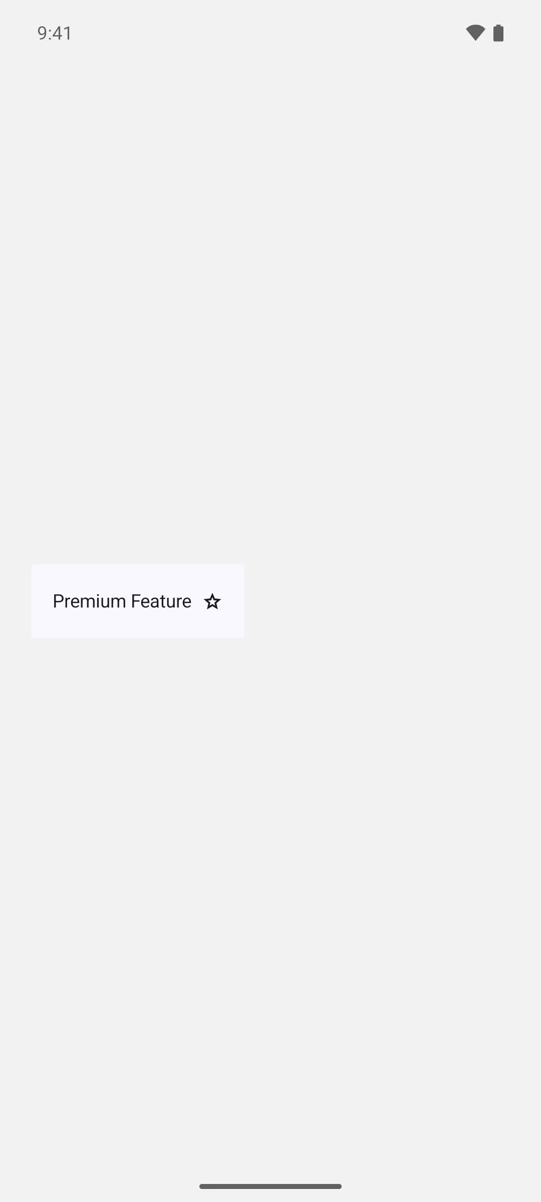 A list row whose headline pairs the text Premium Feature with a star icon