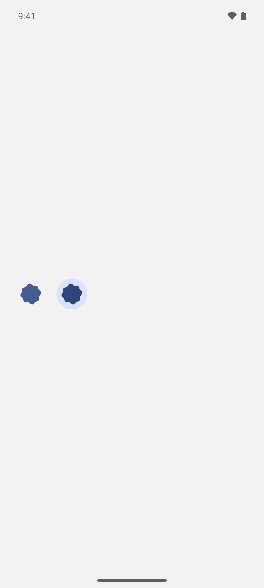 A plain loading indicator beside a contained one, both animating continuously