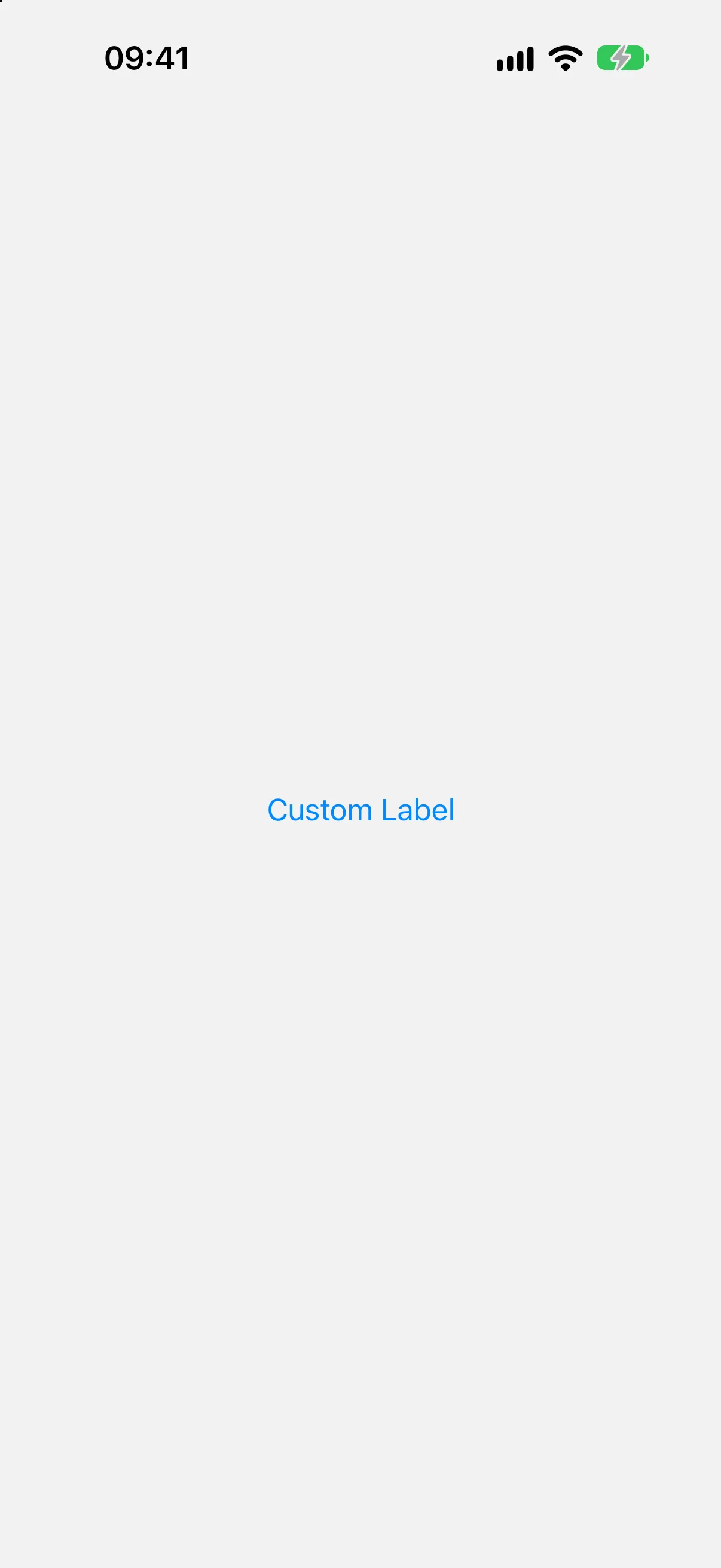 A menu trigger labeled Custom Label in the accent color
