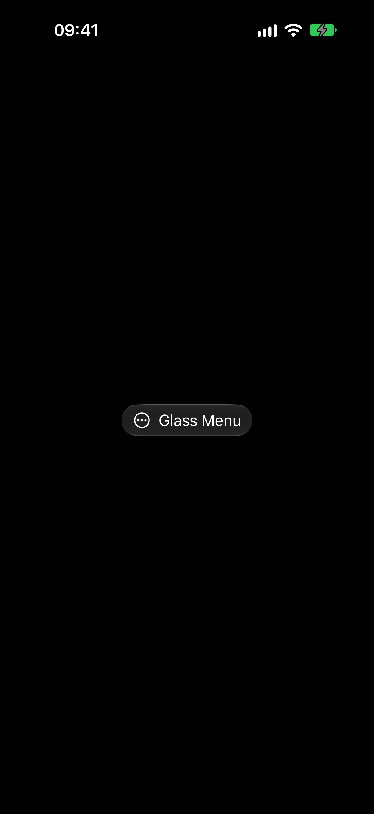 A menu trigger rendered as a glass capsule with an ellipsis icon