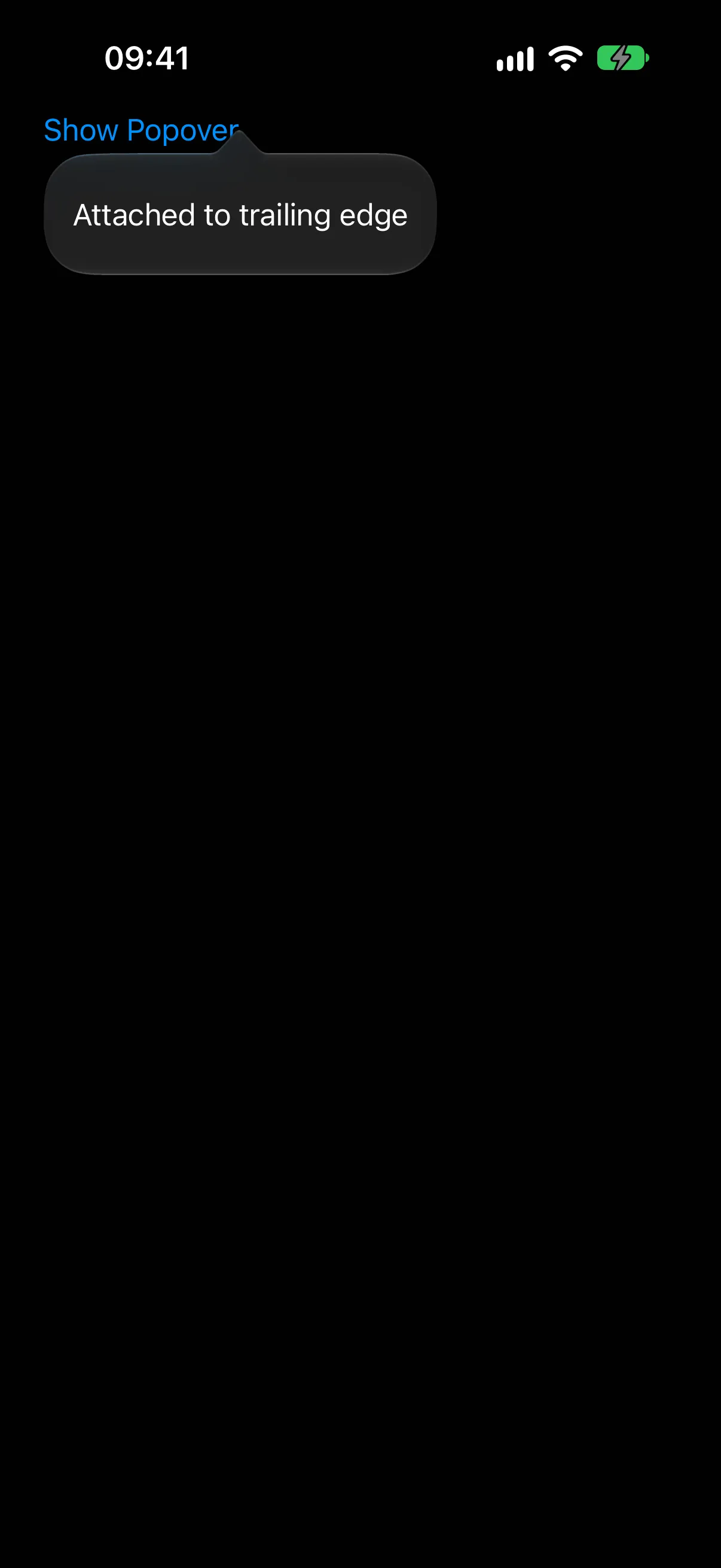 A popover attached to the trailing edge of its trigger button