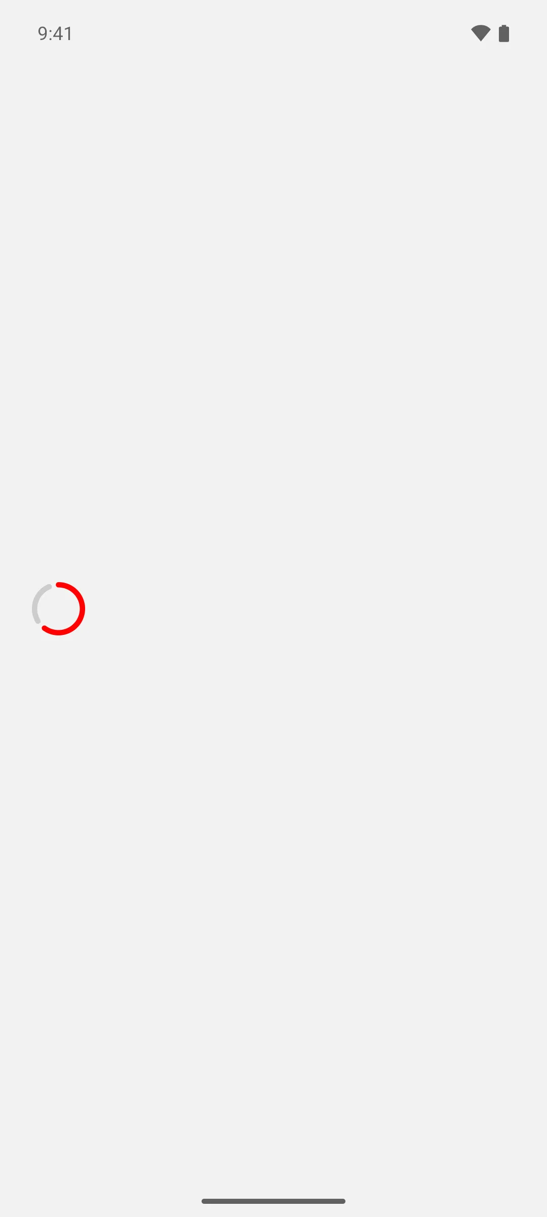 A circular progress ring drawn in red over a grey track