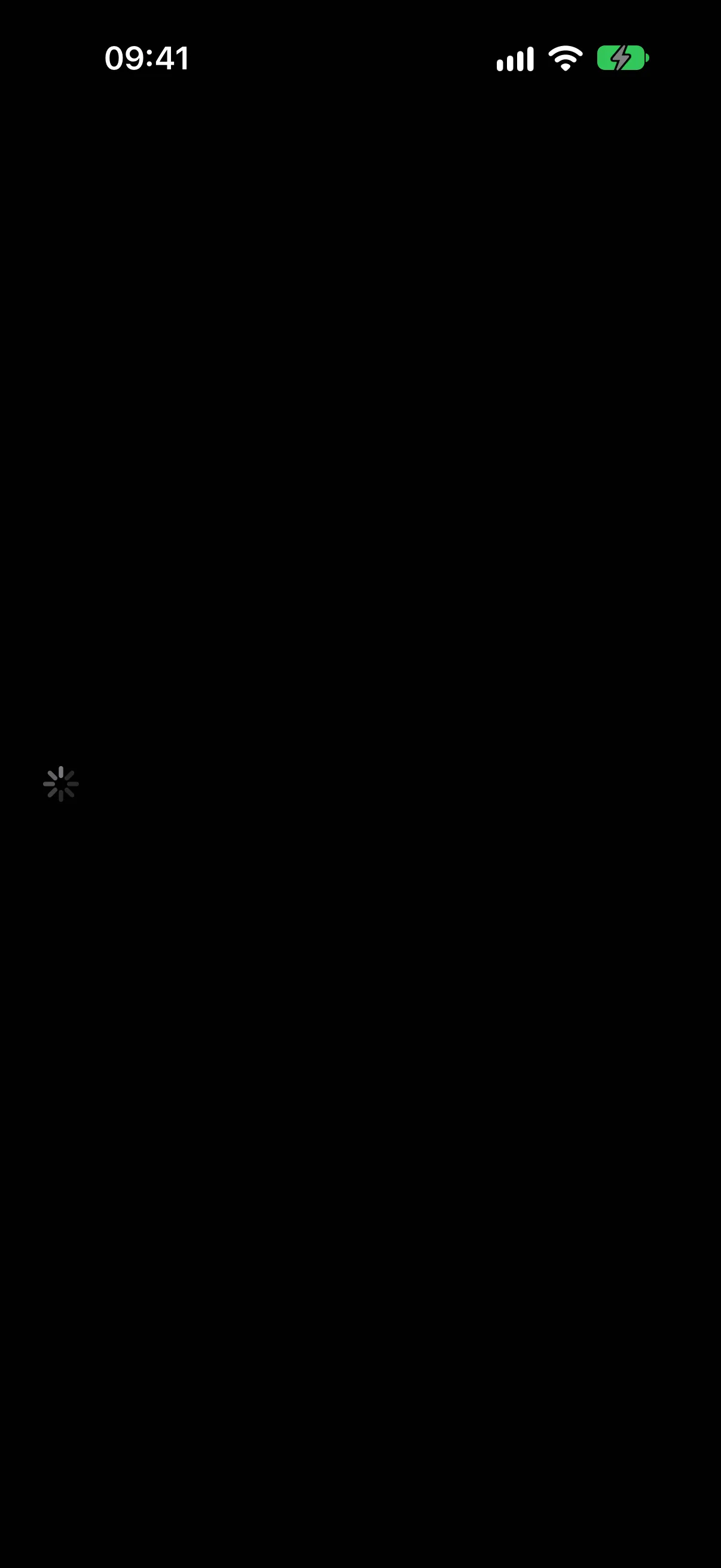 An indeterminate spinner sized to its content at the leading edge