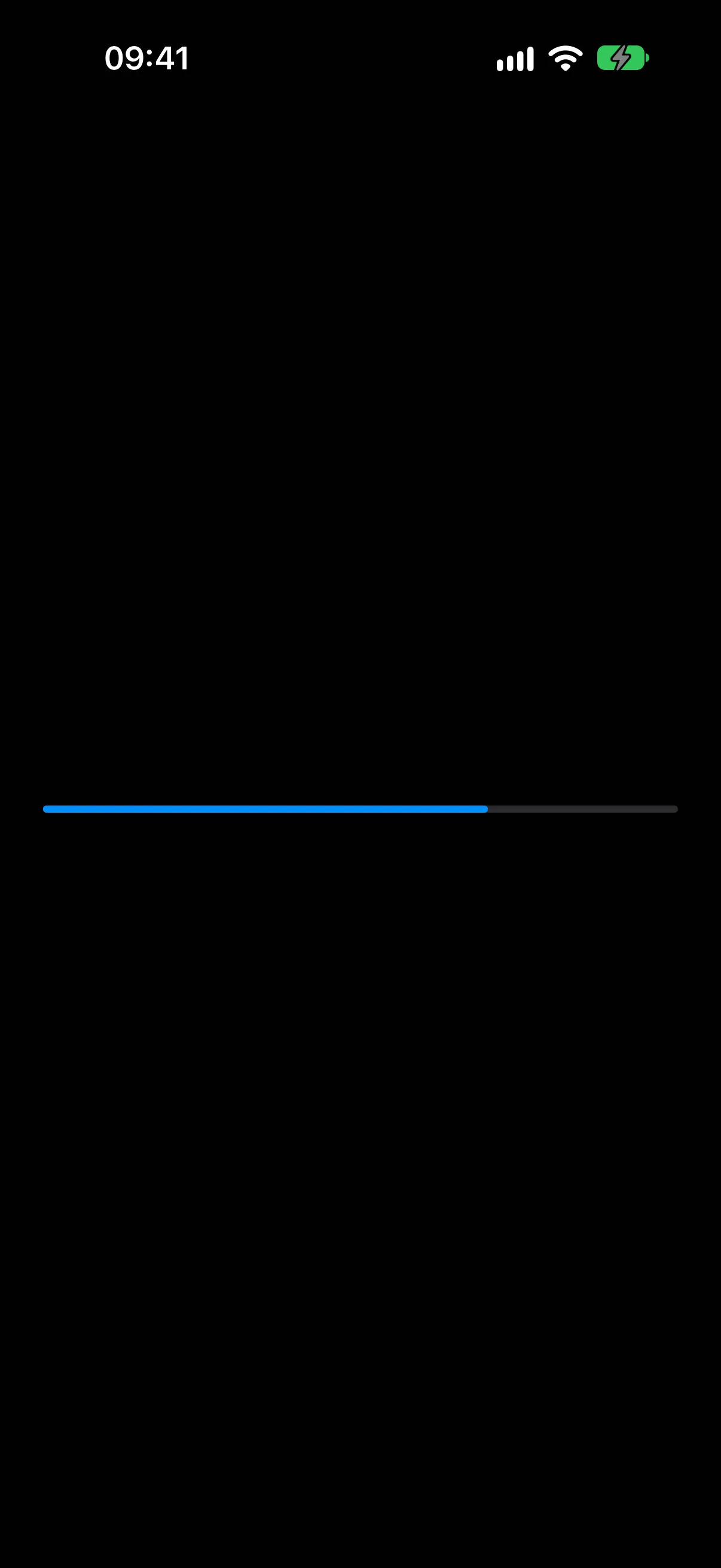 A red progress bar filled to roughly seventy percent