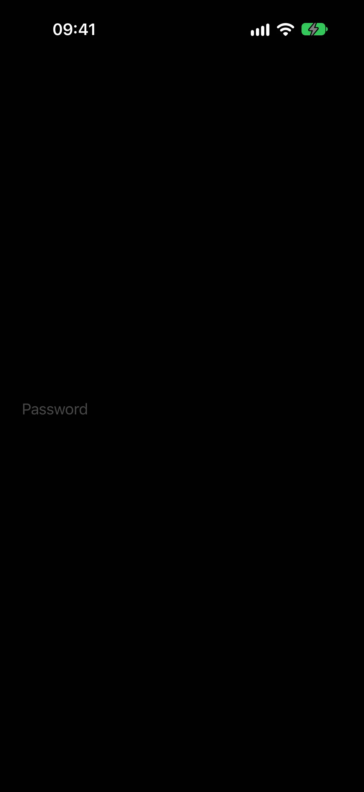 An empty secure field showing the placeholder Password