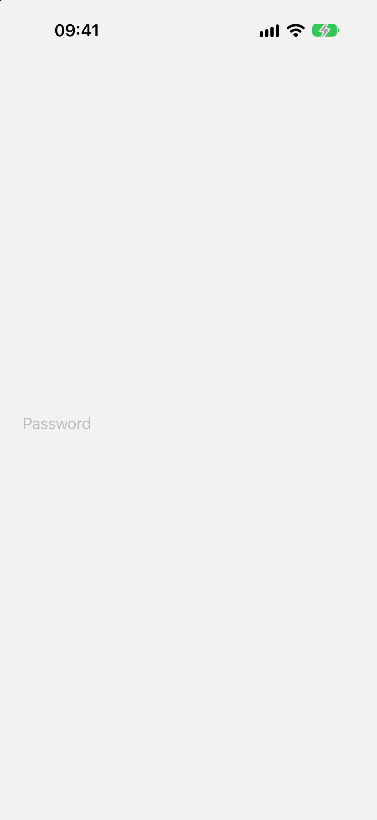 An empty secure field showing the placeholder Password