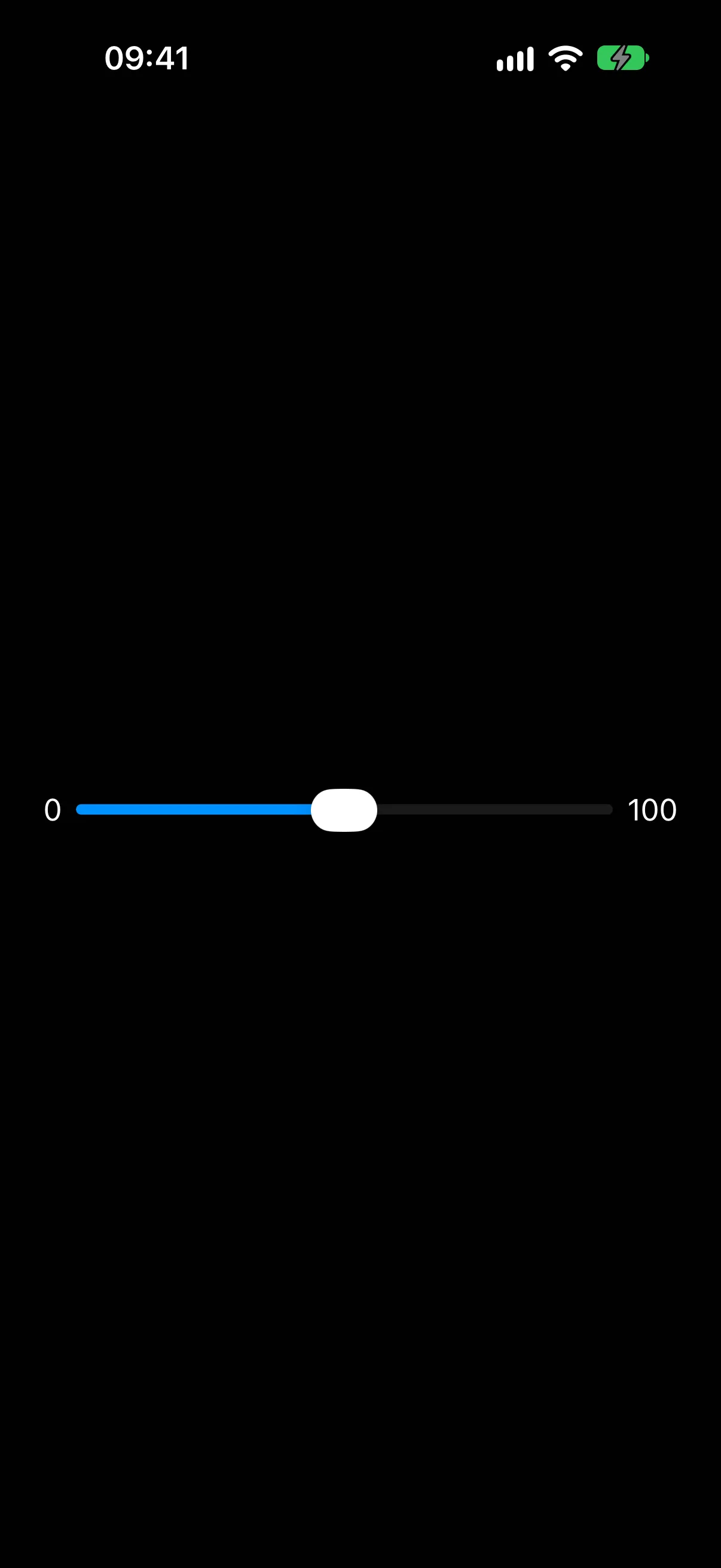 A slider flanked by a 0 label on the left and a 100 label on the right