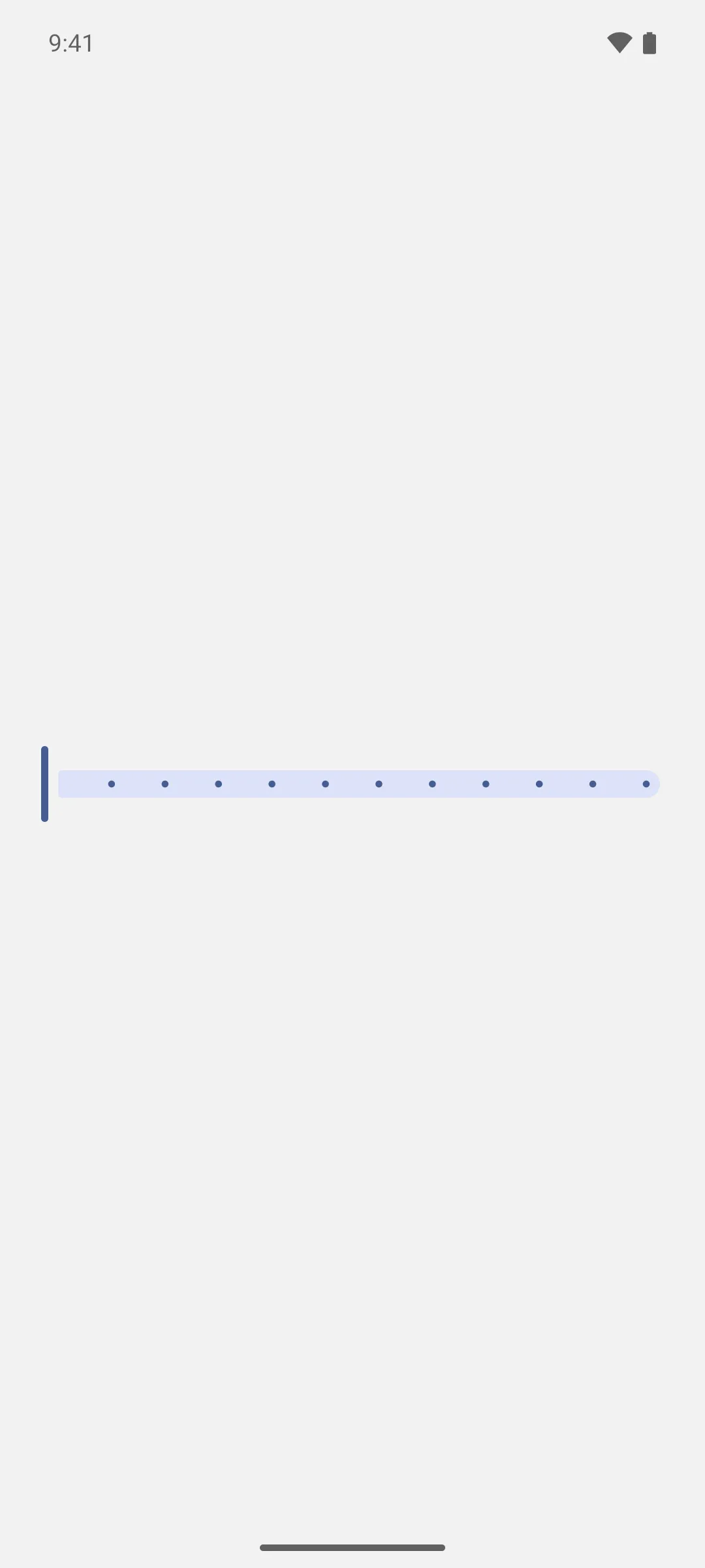 A slider with eleven tick marks and the thumb at the far left