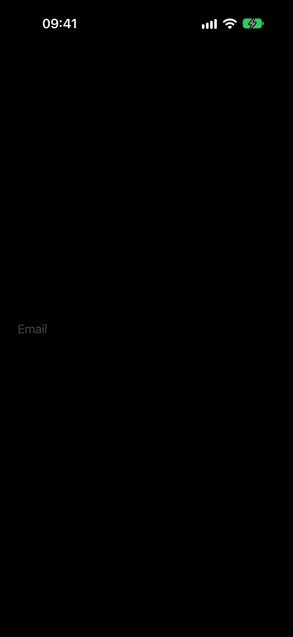 An empty text field showing the placeholder Email