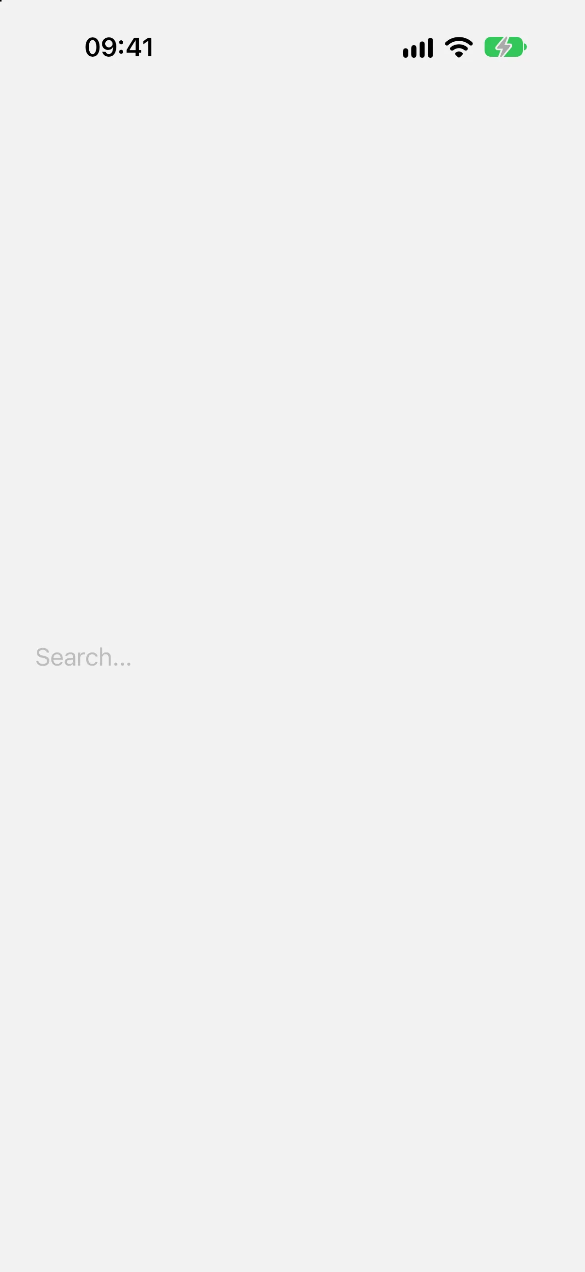 An empty text field showing the placeholder Search