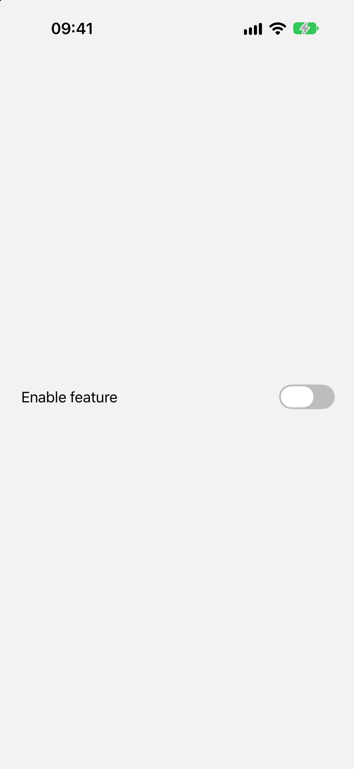 A row labeled Enable feature with a switch turned off at the trailing edge