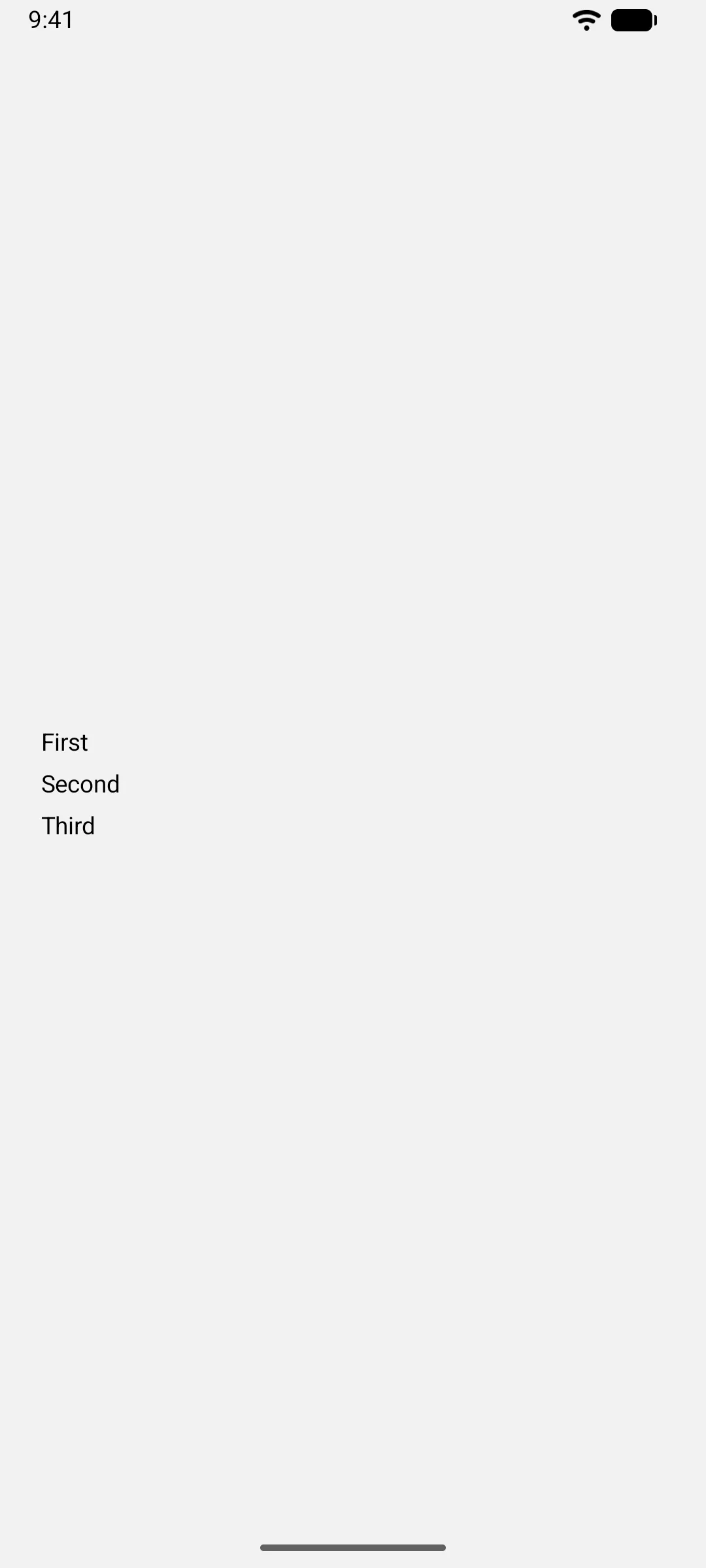 Three text labels stacked vertically