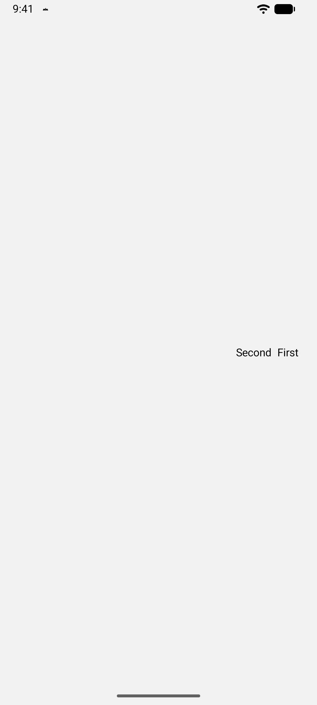Two labels laid out right to left, with Second before First