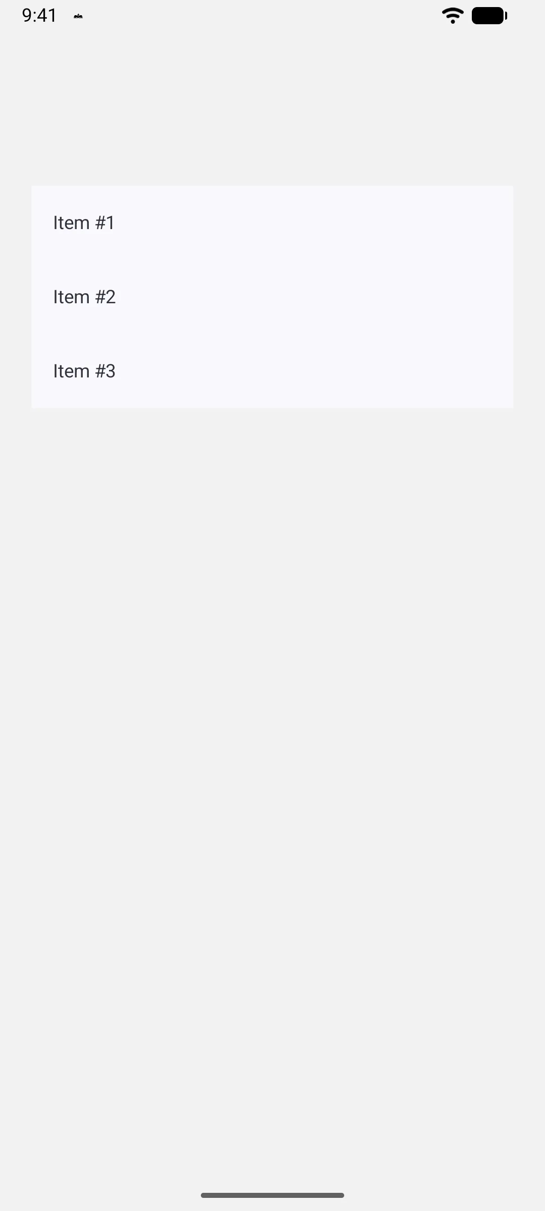 A list of three numbered items