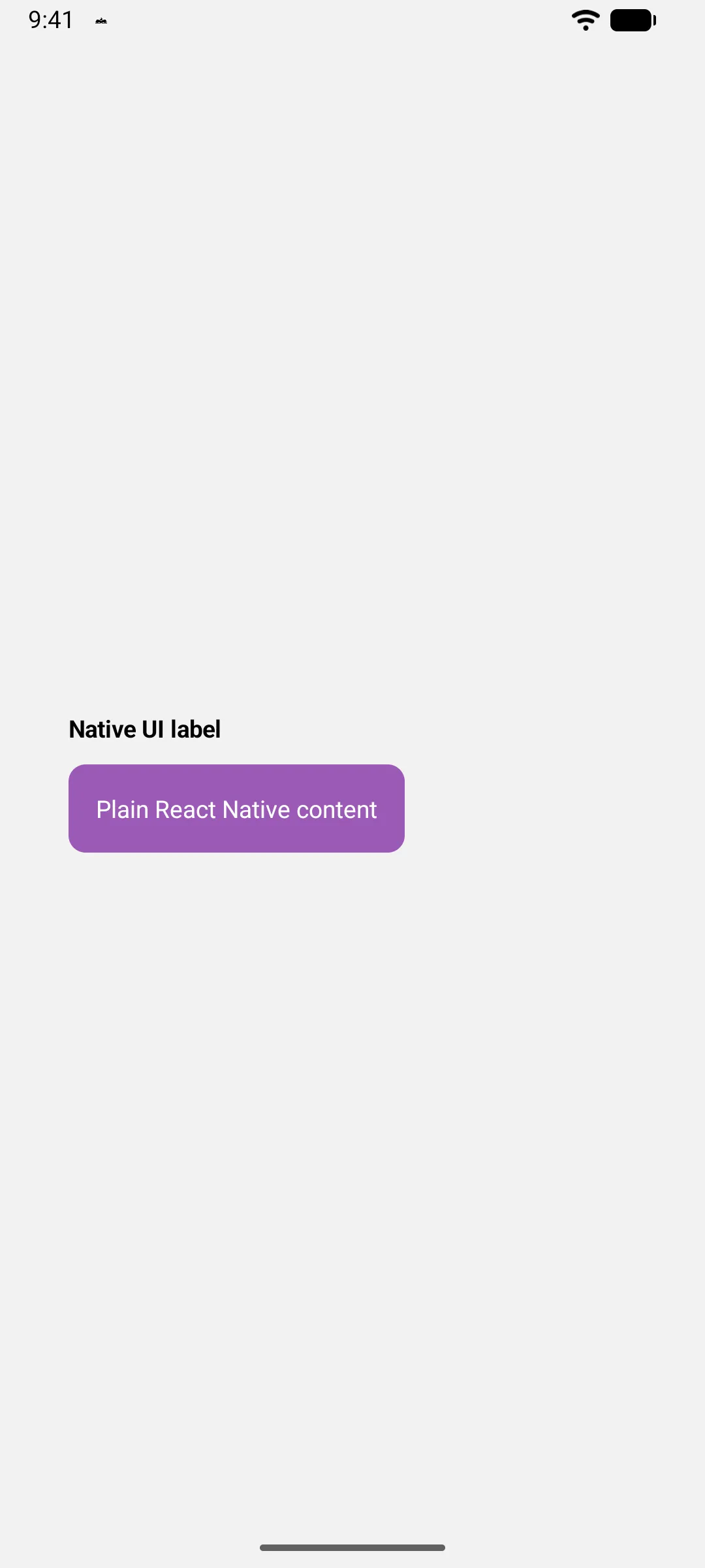 A bold label above a purple React Native chip