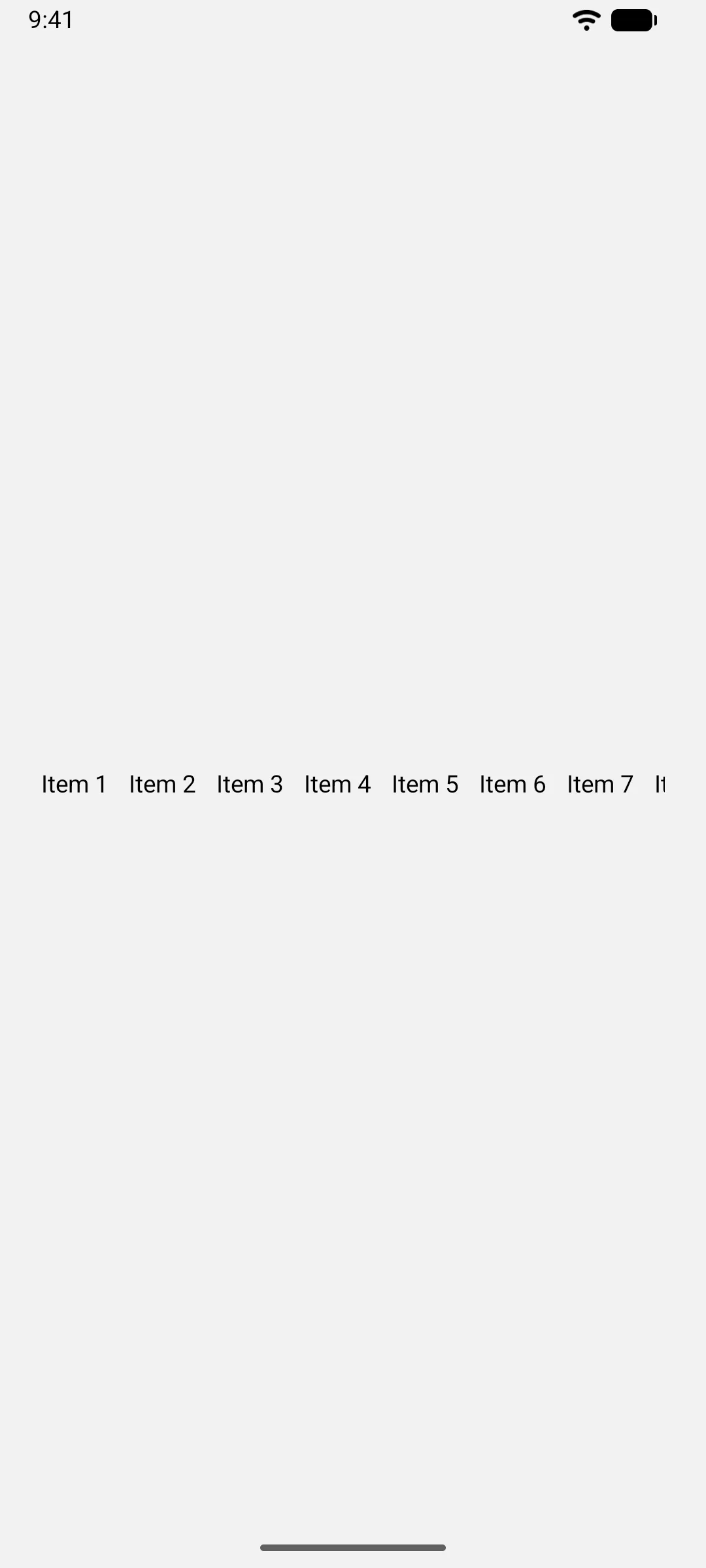 A horizontal strip of numbered items running off the screen edge