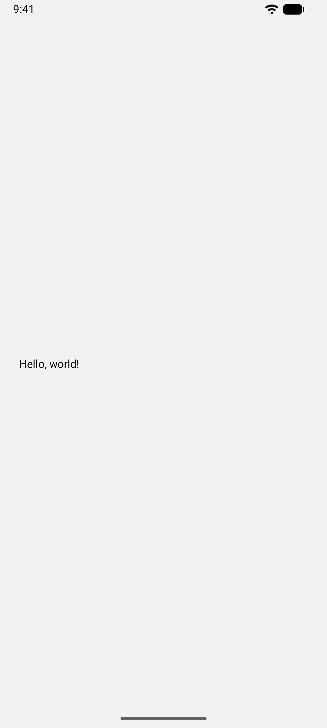 The text Hello, world!