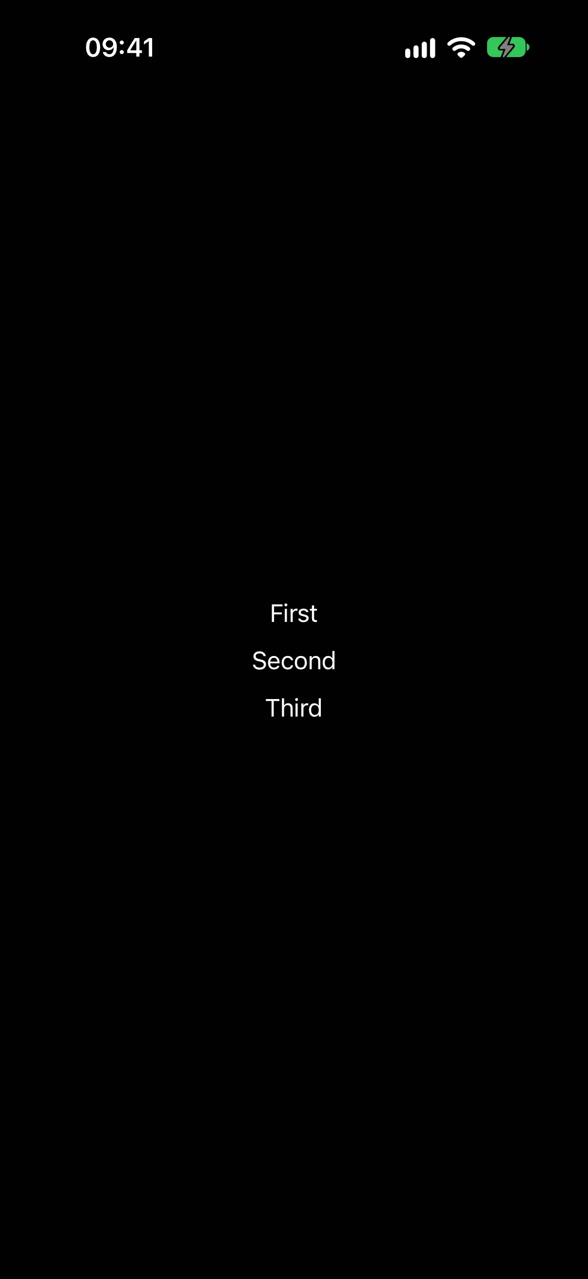 The words First, Second, and Third stacked one above the other