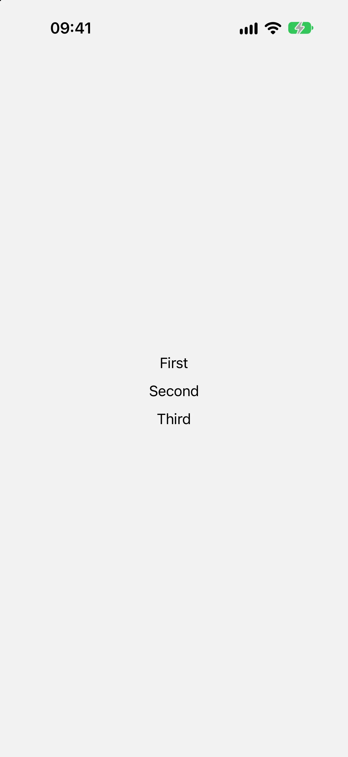 The words First, Second, and Third stacked one above the other