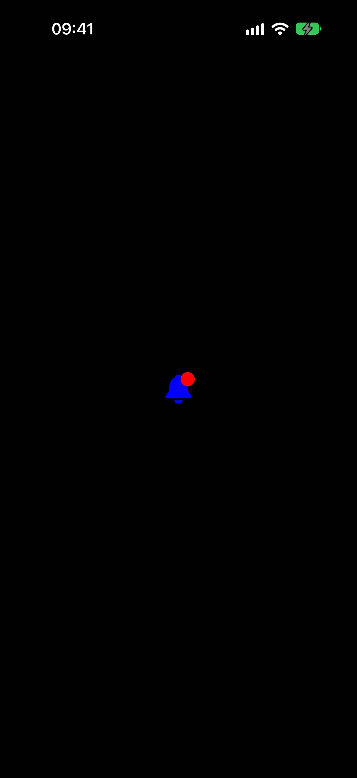 A blue bell icon with a small red dot at its top trailing corner