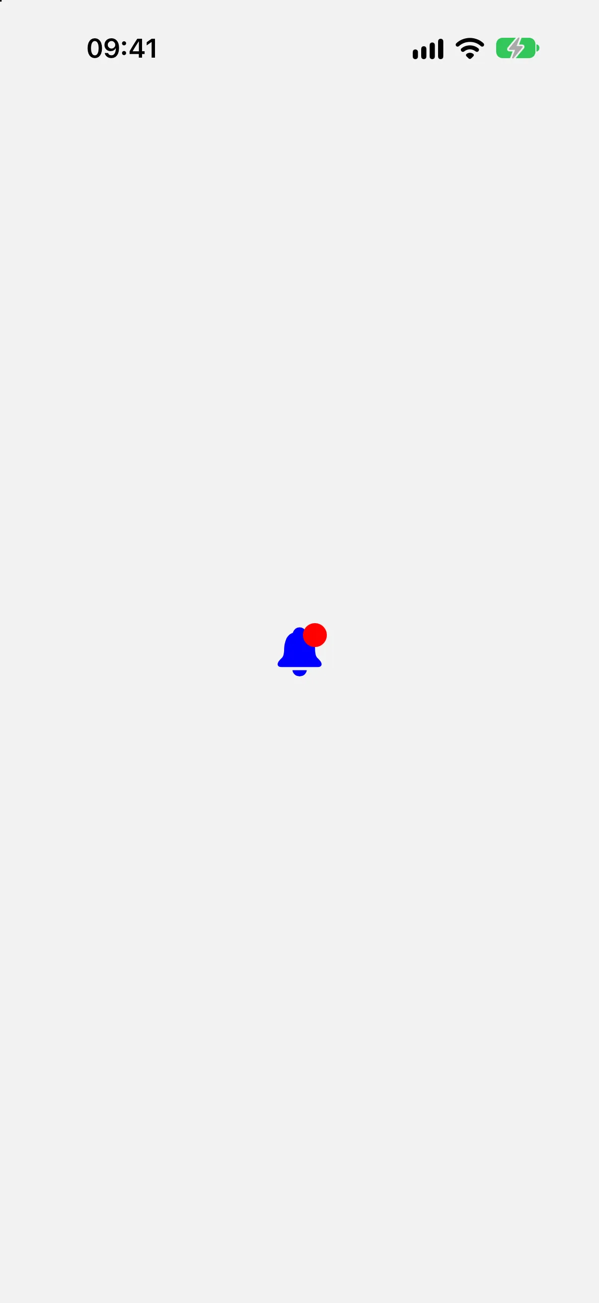 A blue bell icon with a small red dot at its top trailing corner